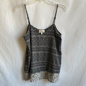 Collective Concepts black and cream print camisole top, size M